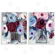 Annabelle Hall | Burgundy & Blue Bouquets