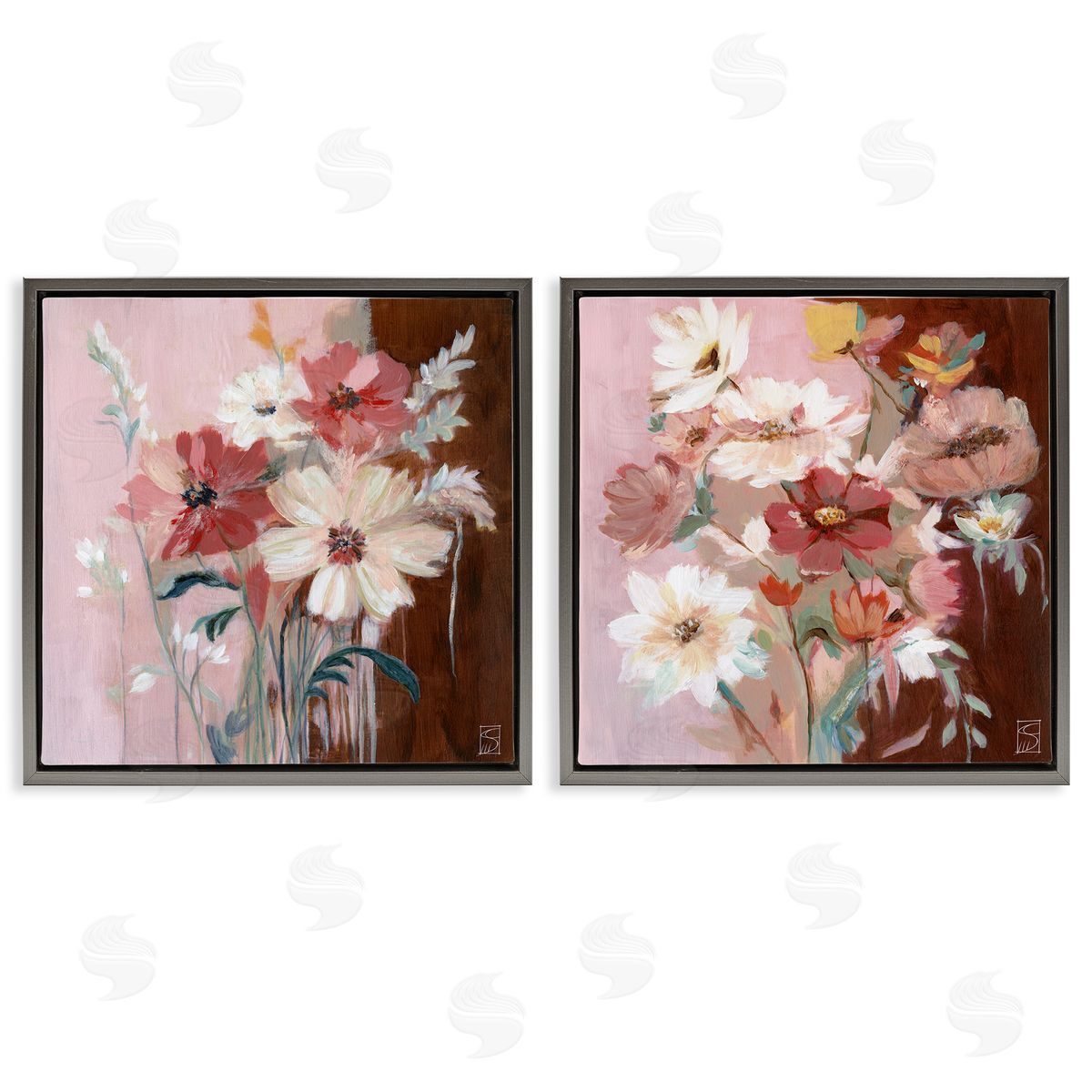 Sara Culpepper Warm Hued Bouquets Canvas Wall Art Print