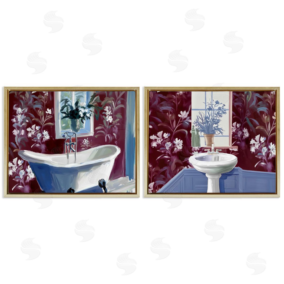 Annabelle Hall Bathroom Salon Interiors Canvas Wall Art Print