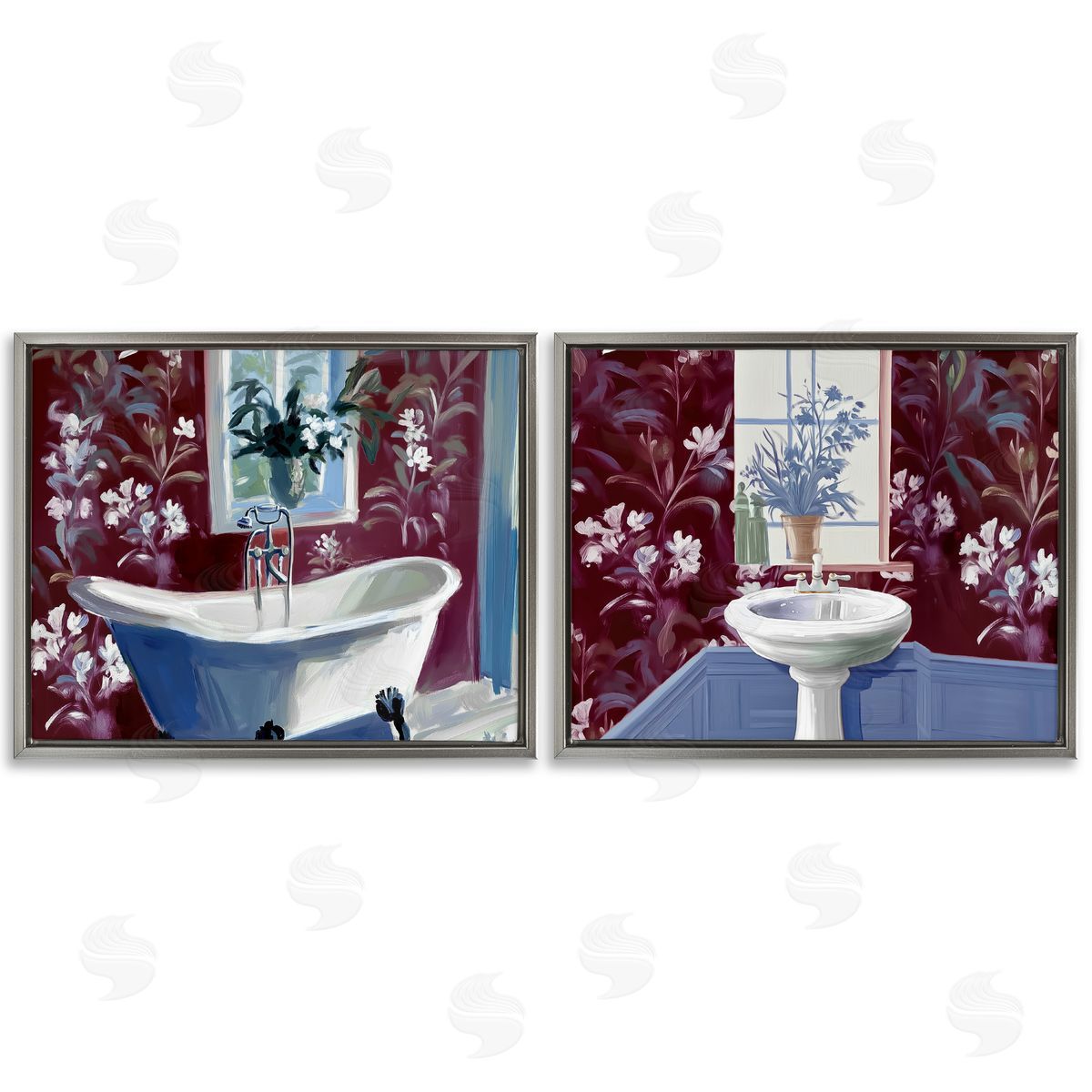 Annabelle Hall Bathroom Salon Interiors Canvas Wall Art Print