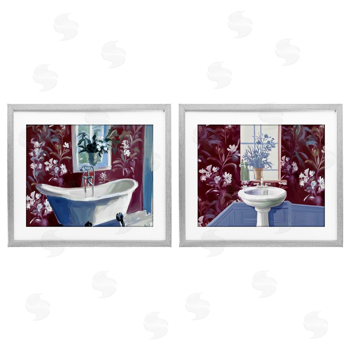 Annabelle Hall Bathroom Salon Interiors Canvas Wall Art Print