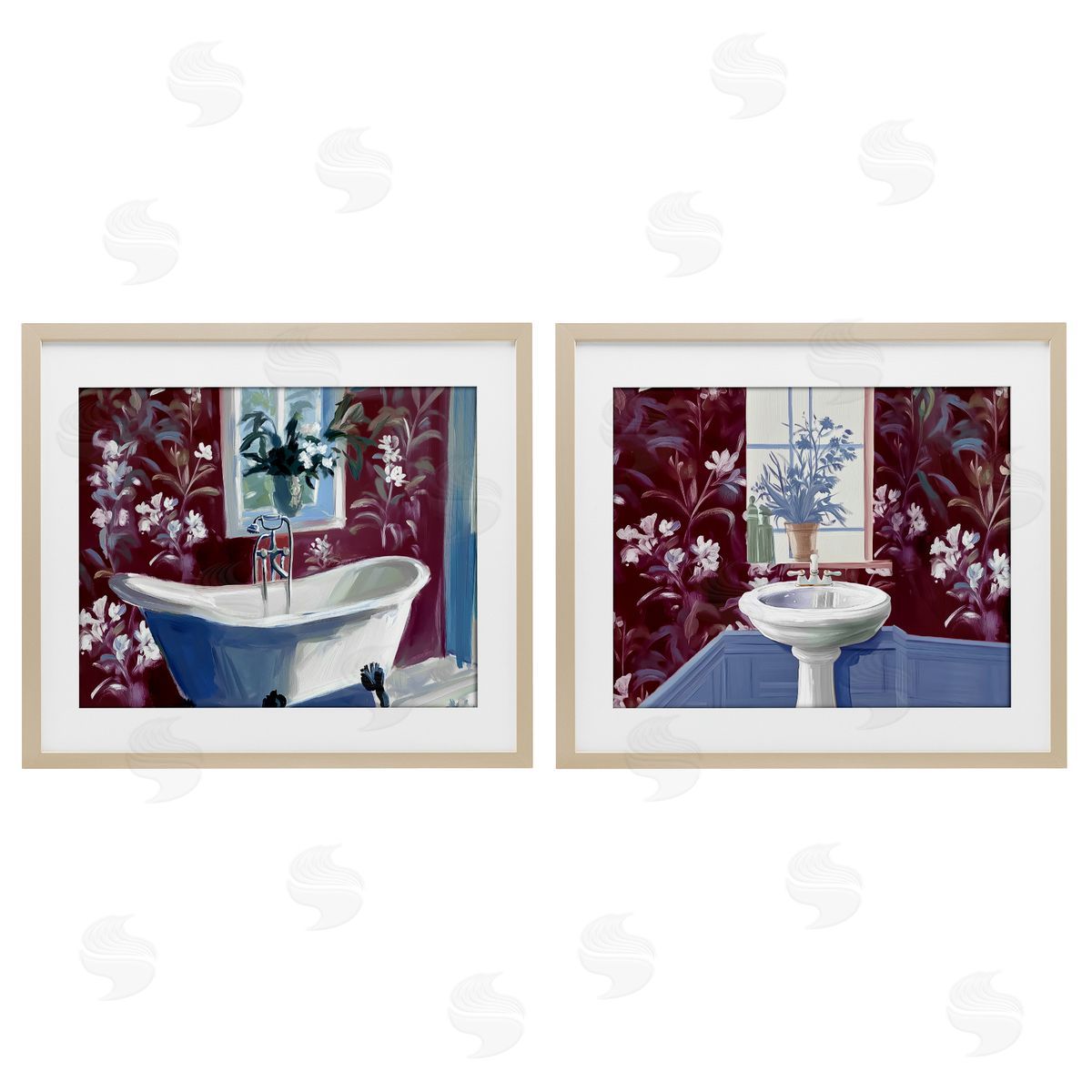 Annabelle Hall Bathroom Salon Interiors Canvas Wall Art Print