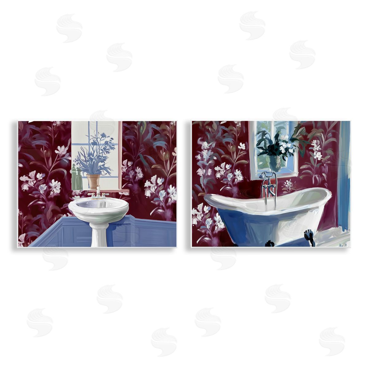 Annabelle Hall Bathroom Salon Interiors Canvas Wall Art Print