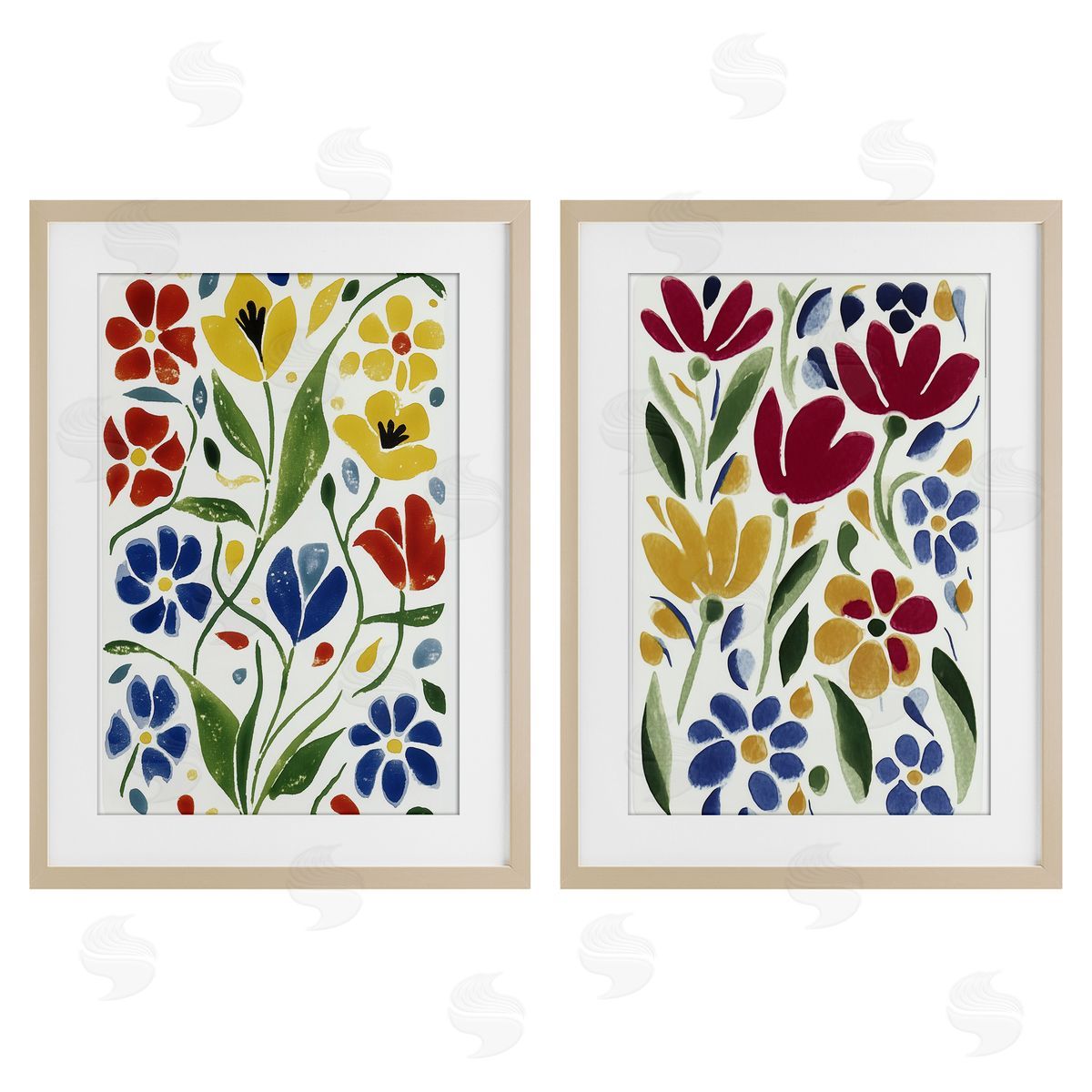 Annabelle Hall Scandinavian Wild Flowers Canvas Wall Art Print