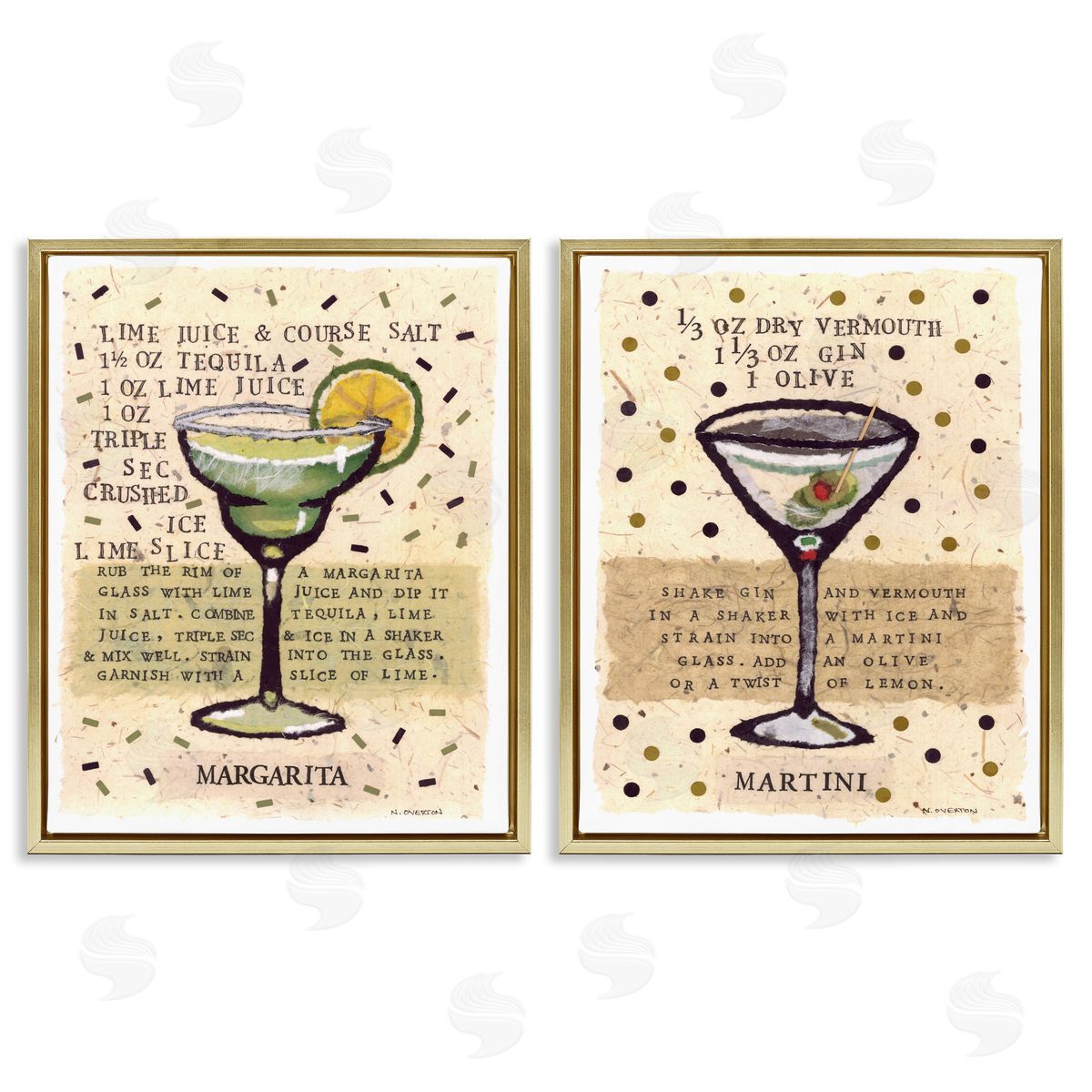 Nancy Overton Margarita & Martini Recipes Canvas Wall Art Print