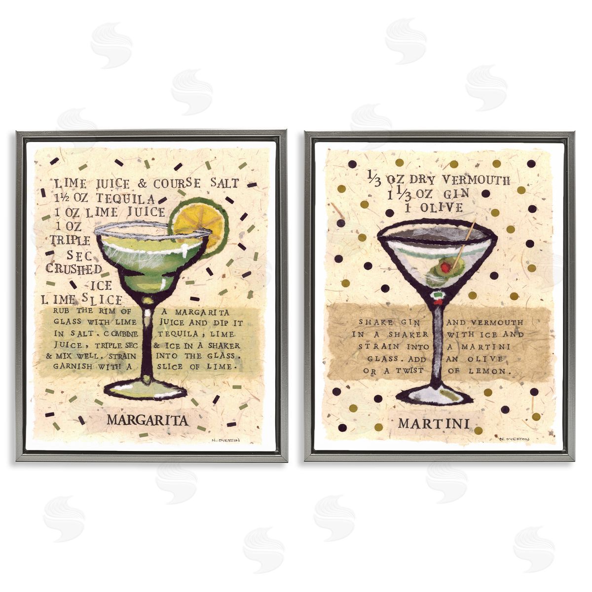 Nancy Overton Margarita & Martini Recipes Canvas Wall Art Print