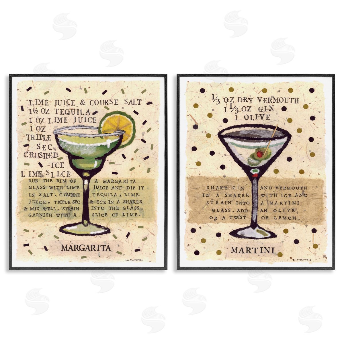 Nancy Overton Margarita & Martini Recipes Canvas Wall Art Print