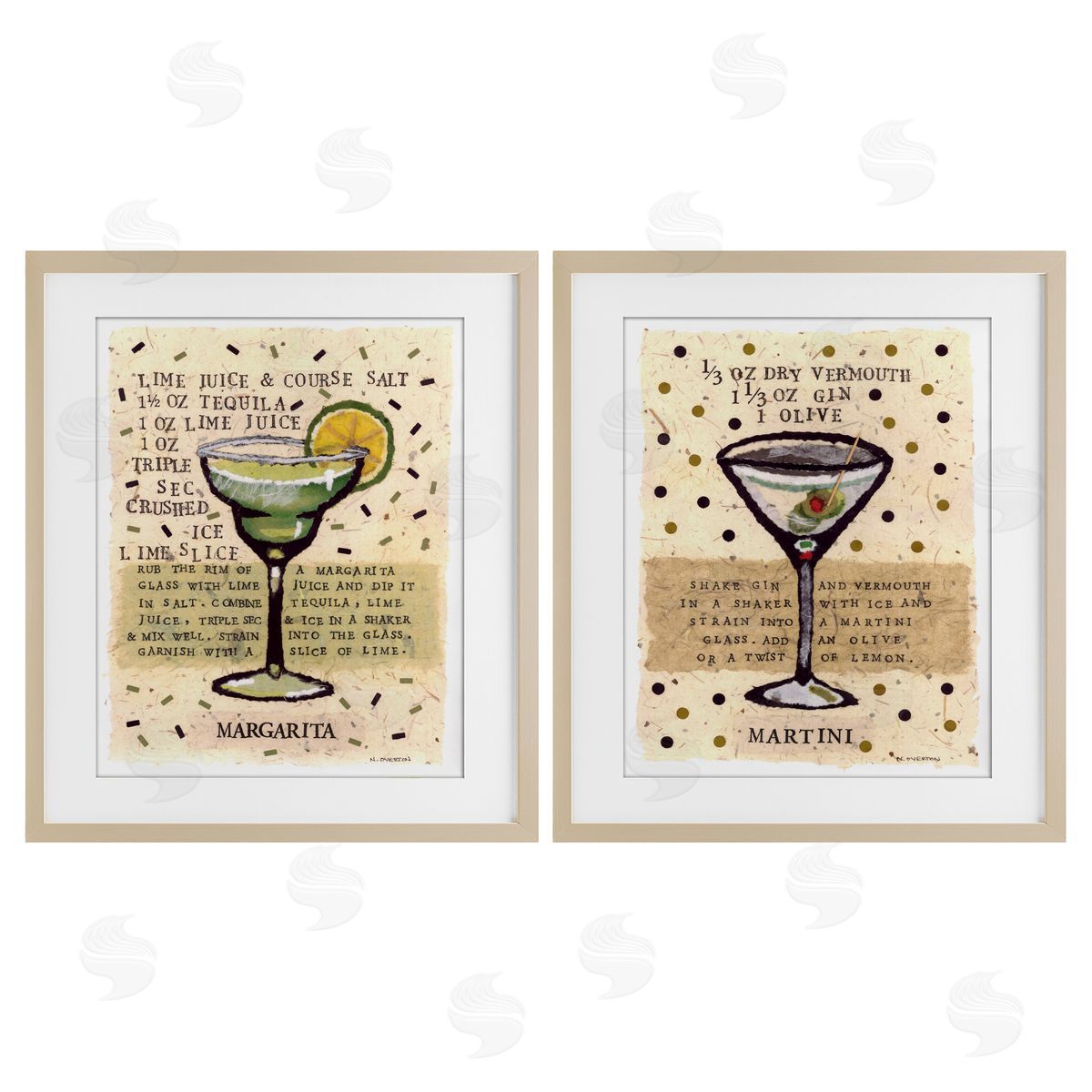 Nancy Overton Margarita & Martini Recipes Canvas Wall Art Print