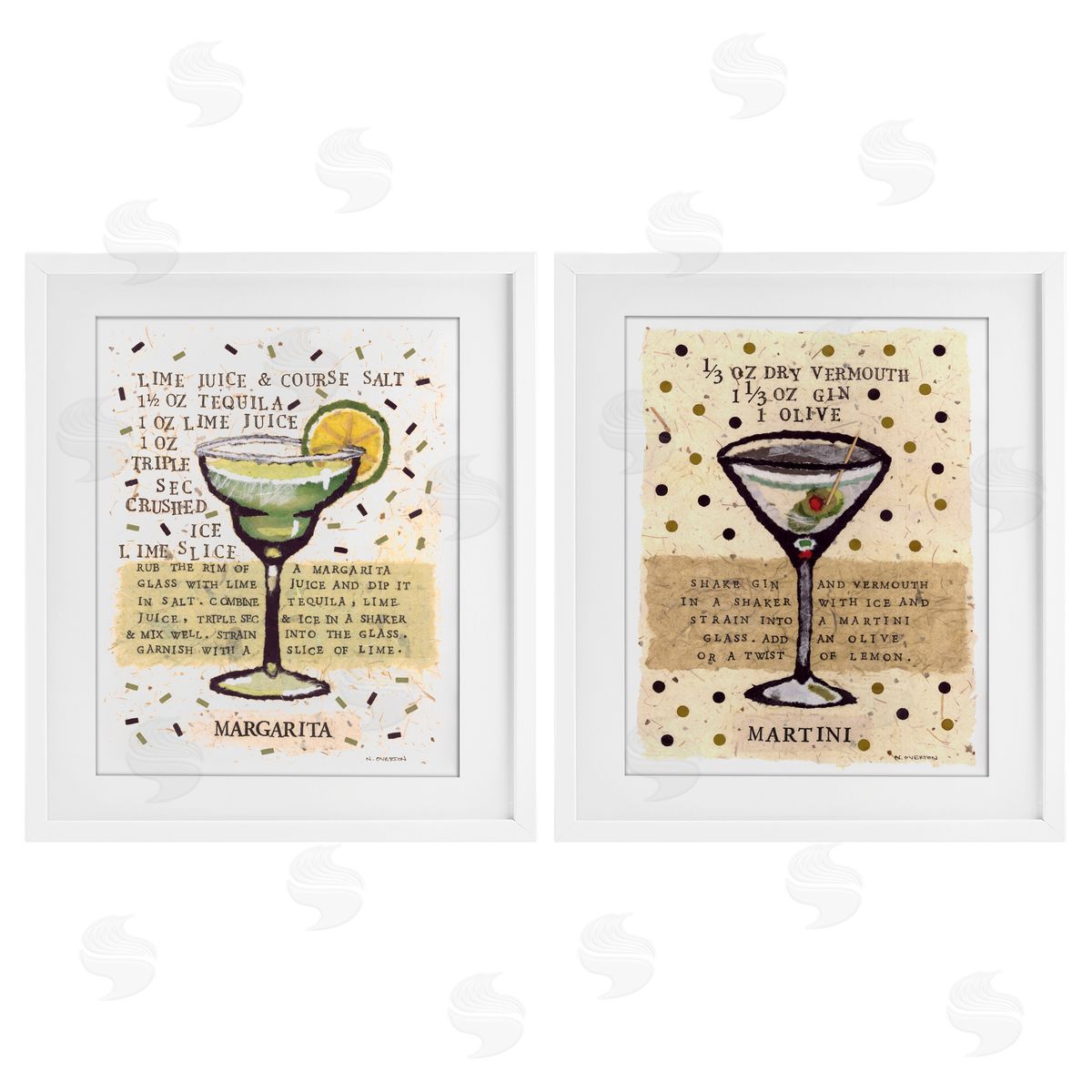 Nancy Overton Margarita & Martini Recipes Canvas Wall Art Print