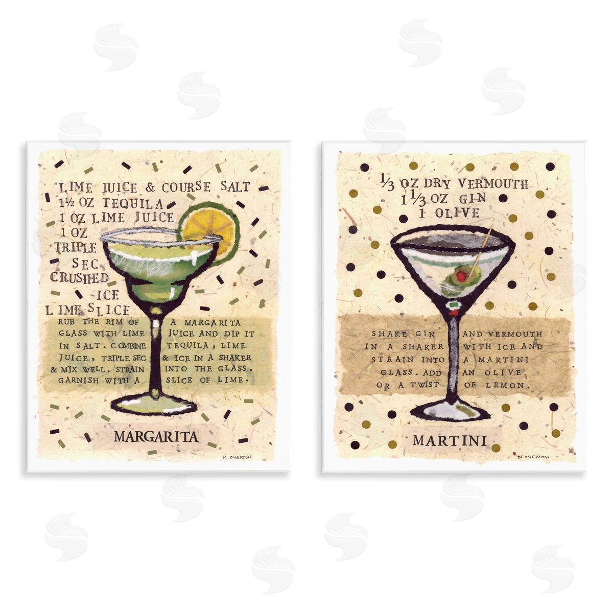 Nancy Overton Margarita & Martini Recipes Canvas Wall Art Print