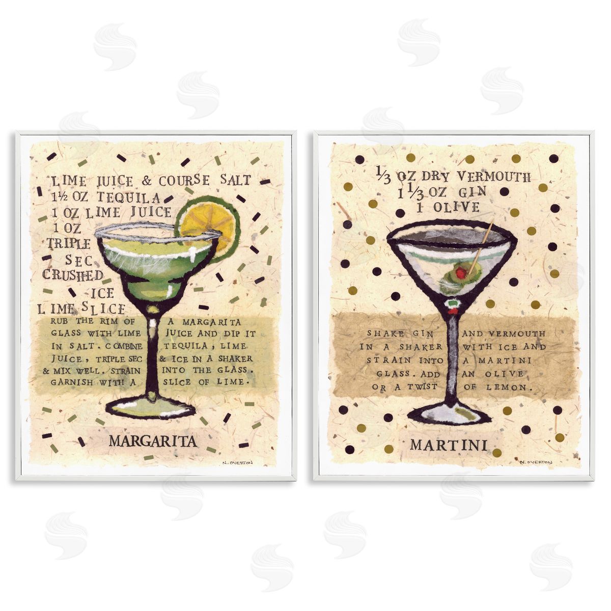 Nancy Overton Margarita & Martini Recipes Canvas Wall Art Print