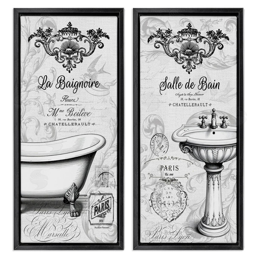 Lettered and Lined | Antique French Bathroom Motifs