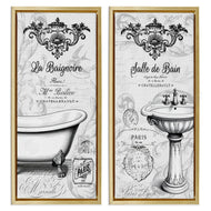 Lettered and Lined | Antique French Bathroom Motifs