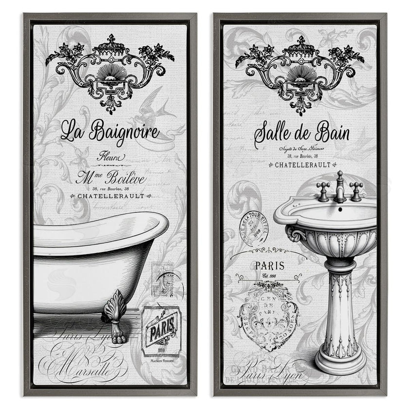 Lettered and Lined | Antique French Bathroom Motifs