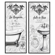 Lettered and Lined | Antique French Bathroom Motifs
