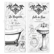 Lettered and Lined | Antique French Bathroom Motifs