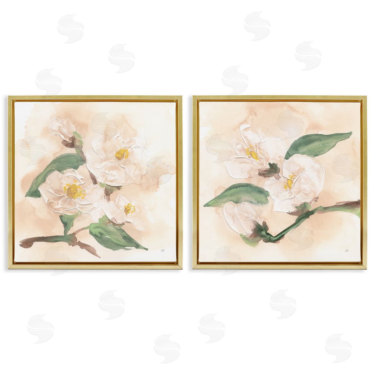Chris Paschke Faded Dimensional Magnolias Canvas Wall Art Print