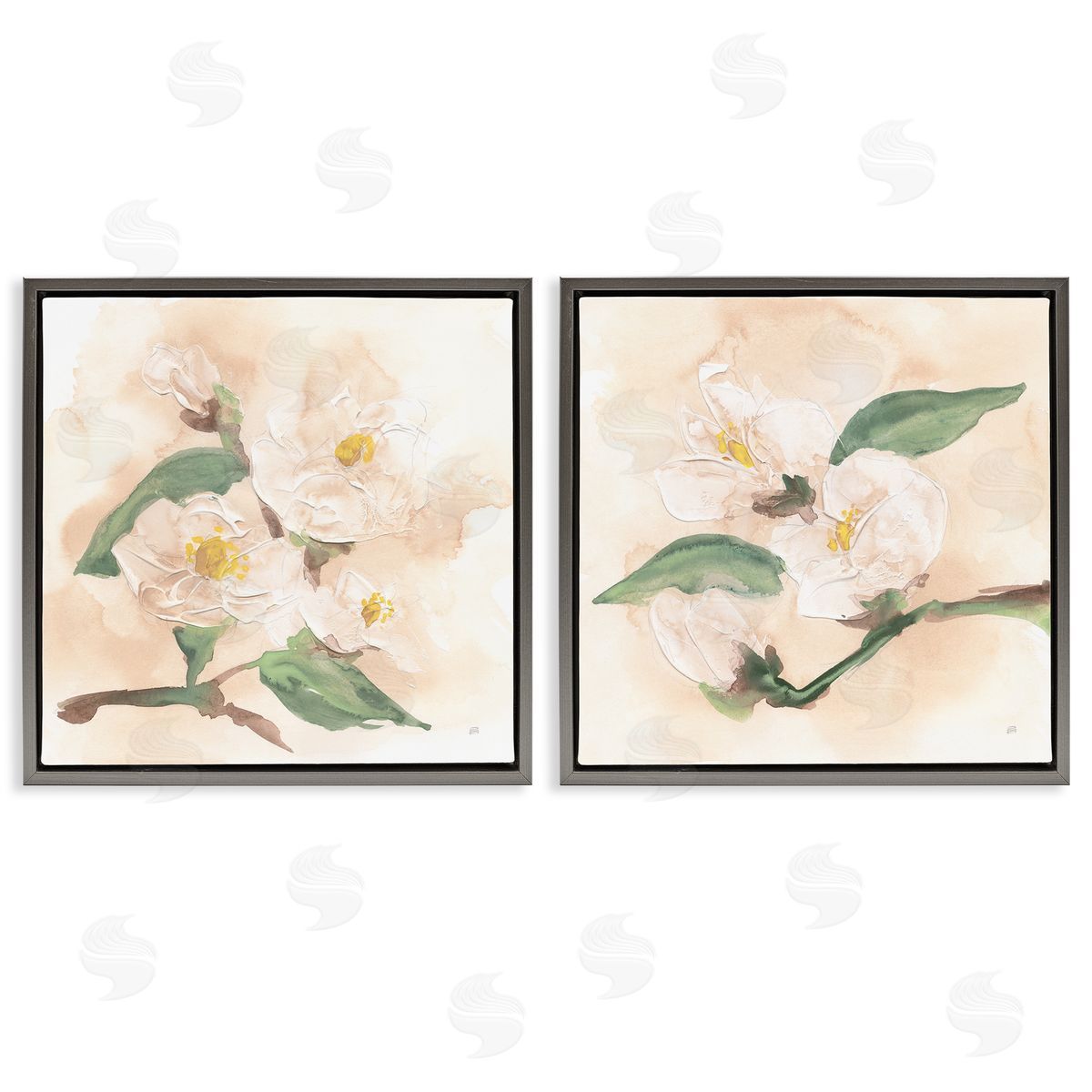 Chris Paschke Faded Dimensional Magnolias Canvas Wall Art Print