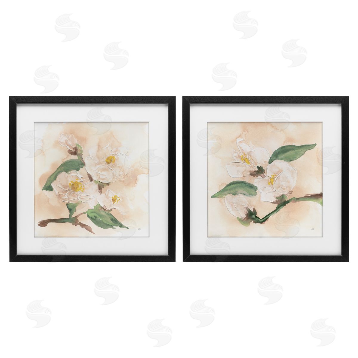Chris Paschke Faded Dimensional Magnolias Canvas Wall Art Print