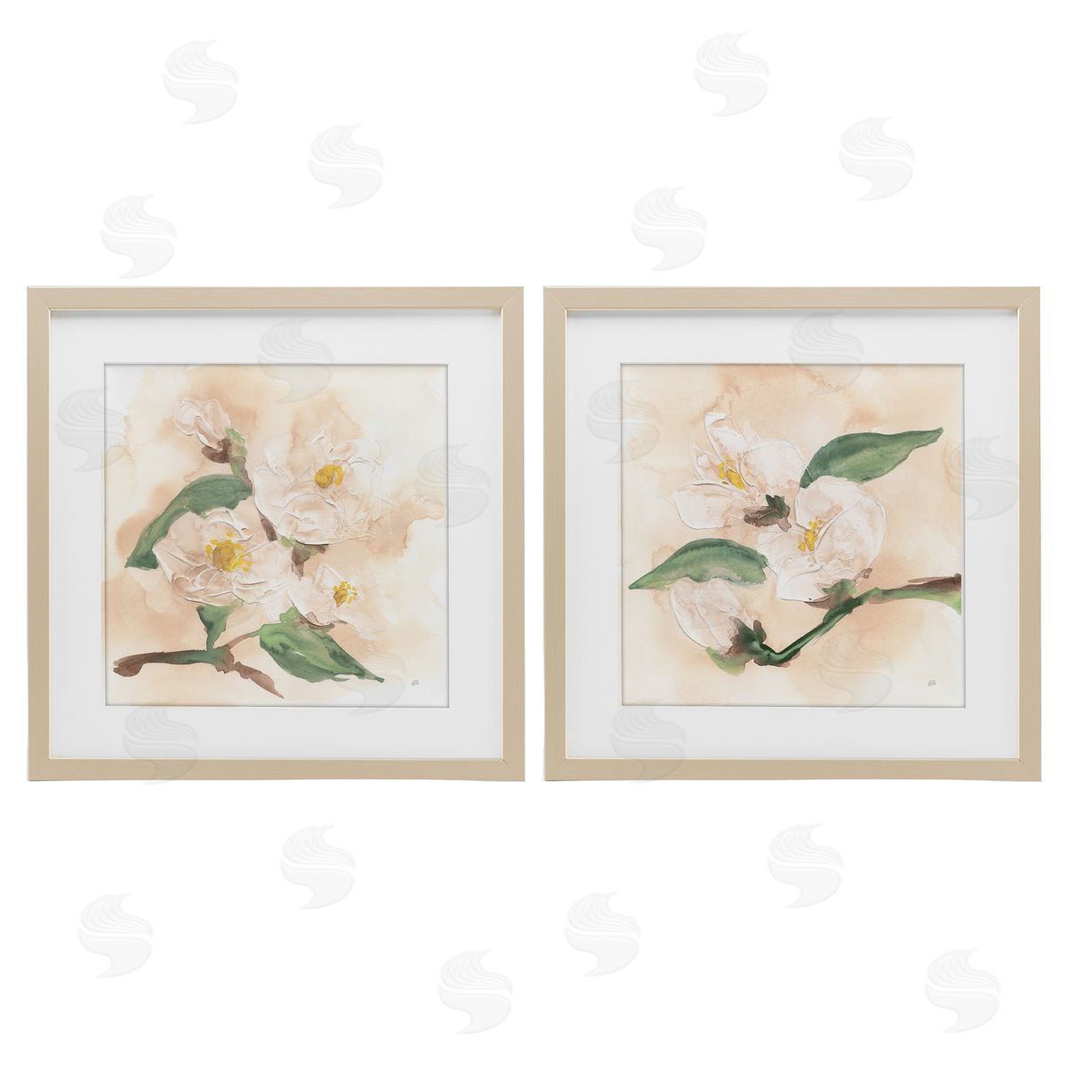Chris Paschke Faded Dimensional Magnolias Canvas Wall Art Print