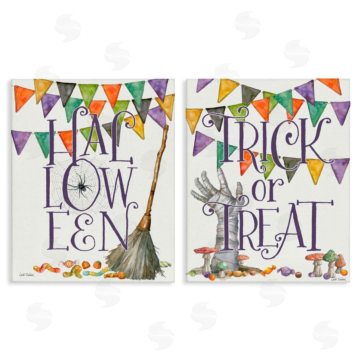 Leslie Trimbach Spellbound Halloween Phrases Canvas Wall Art Print