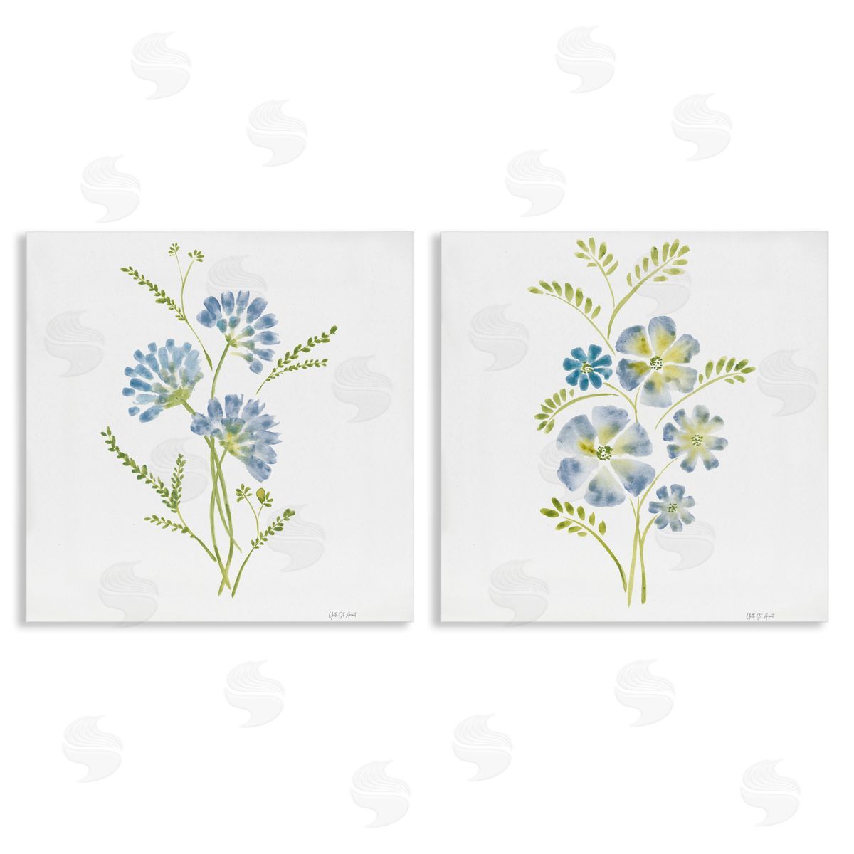 Yvette St. Amant Cornflower & Periwinkle Herbs Canvas Wall Art Print