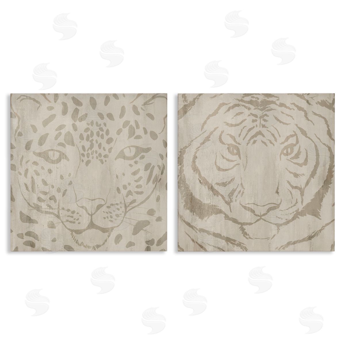 Hannah Dawson Majestic Jungle Animals Canvas Wall Art Set