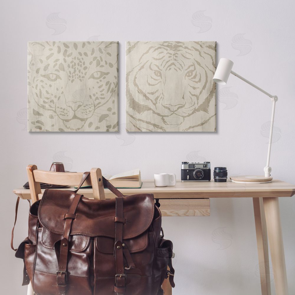 Hannah Dawson Majestic Jungle Animals Printed Wall Art Set in Room