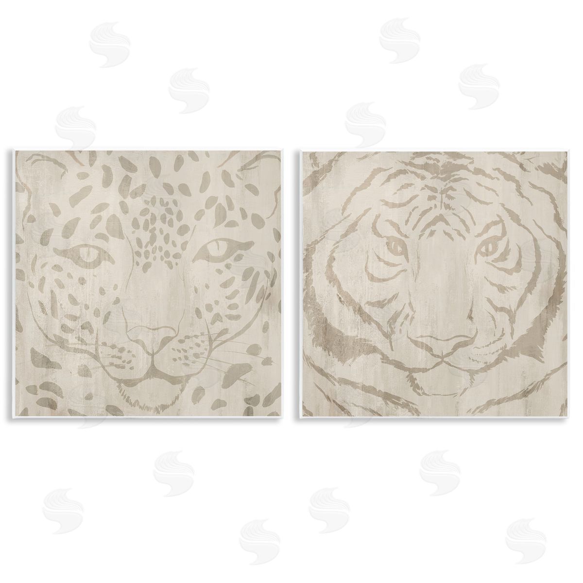 Hannah Dawson Majestic Jungle Animals Wall Plaque Printed Art Set