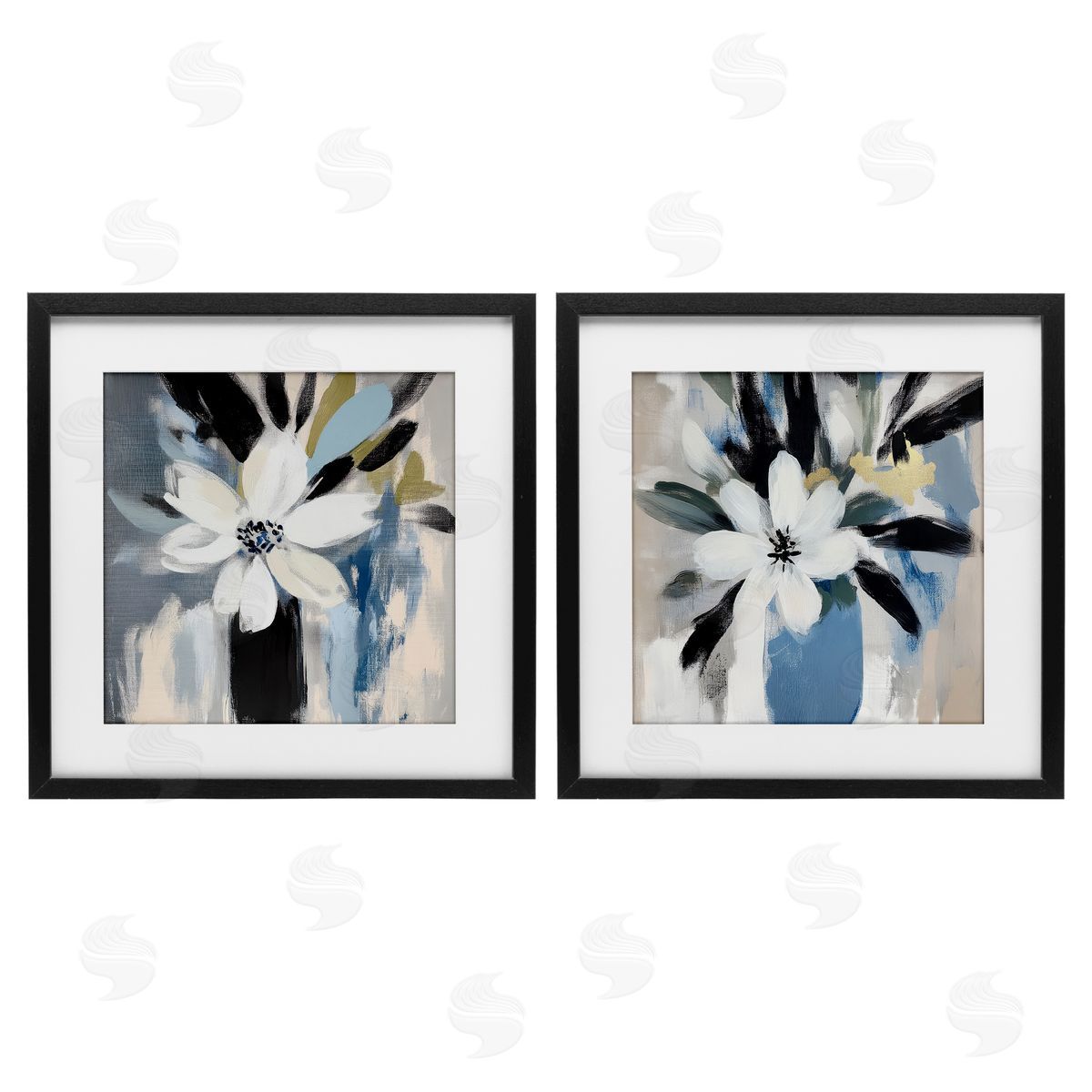 Mona Grace Timeless Florals in White Canvas Wall Art Print