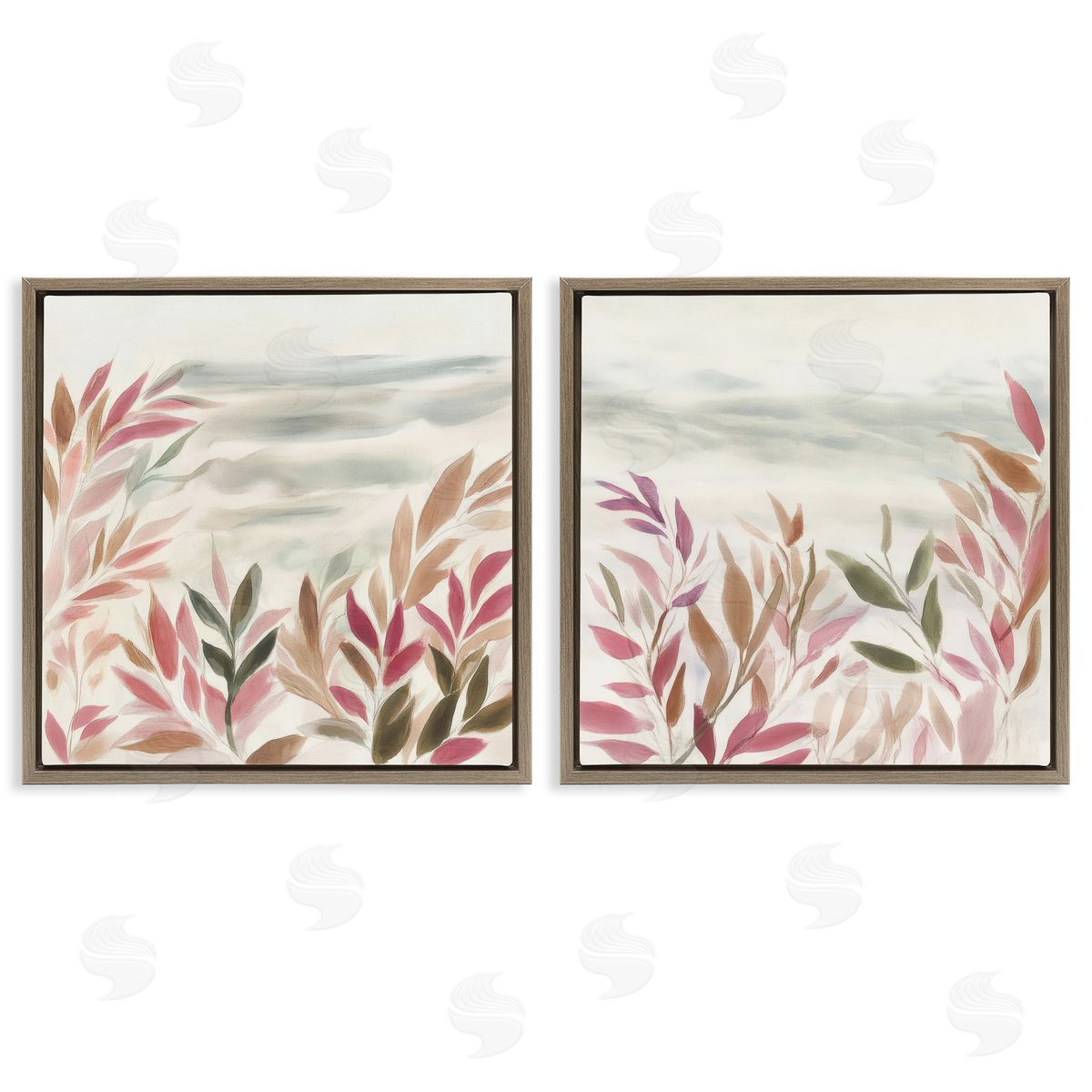 Mona Grace Leafy Muted Subtlety Canvas Wall Art Print