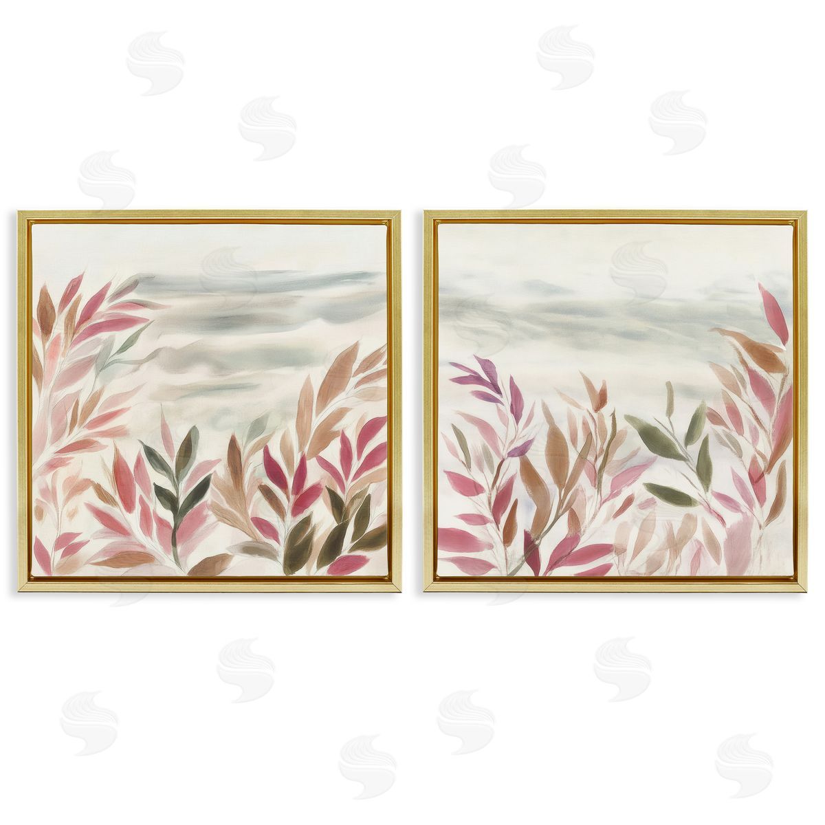 Mona Grace Leafy Muted Subtlety Canvas Wall Art Print
