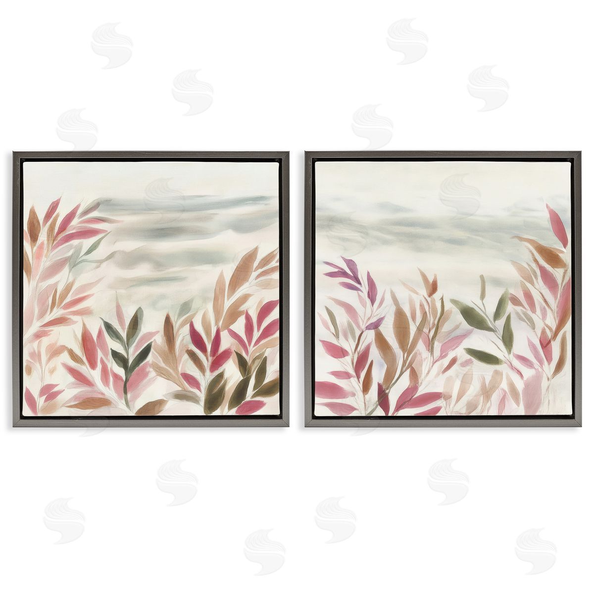 Mona Grace Leafy Muted Subtlety Canvas Wall Art Print