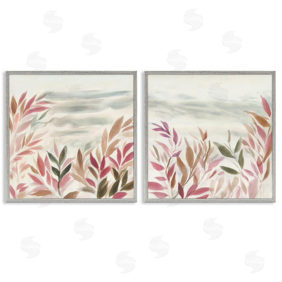 Mona Grace Leafy Muted Subtlety Canvas Wall Art Print