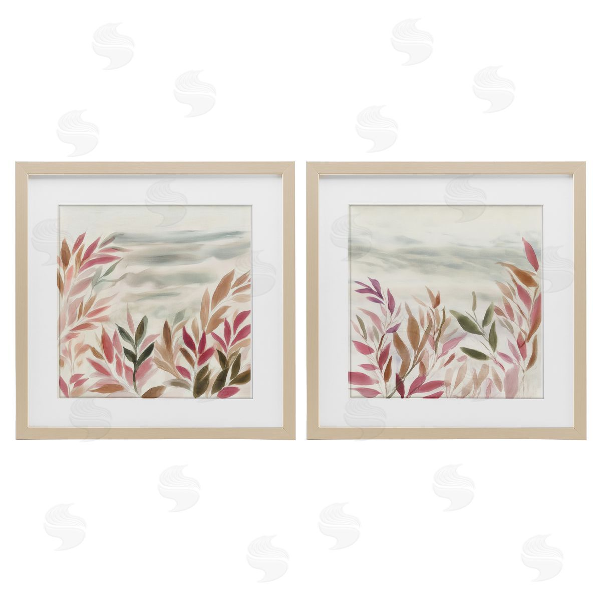 Mona Grace Leafy Muted Subtlety Canvas Wall Art Print