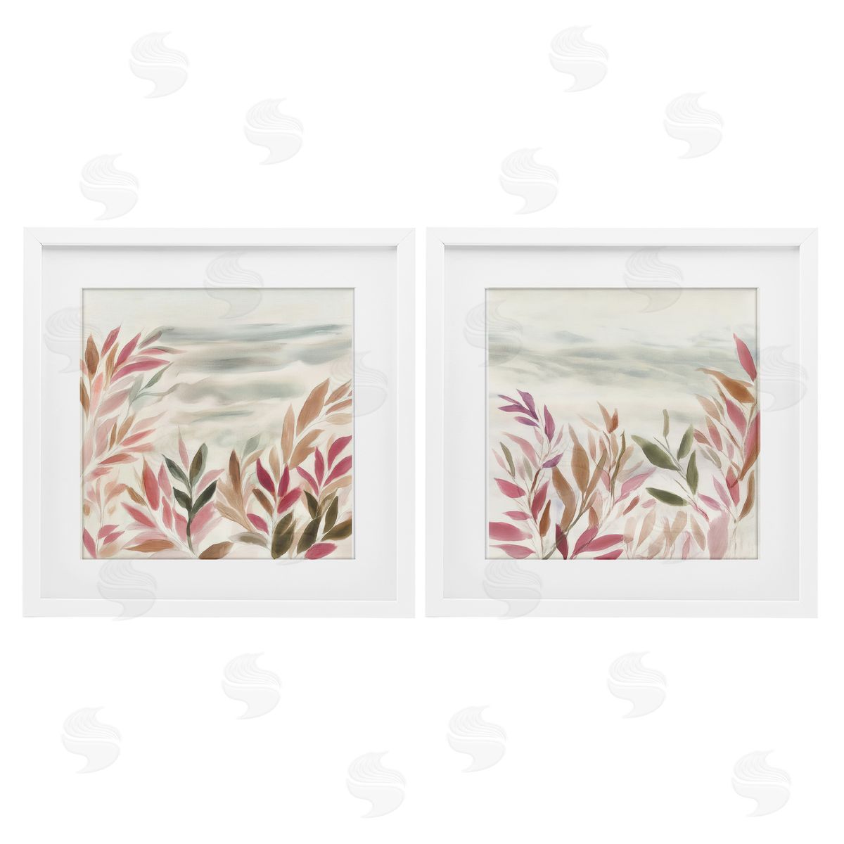 Mona Grace Leafy Muted Subtlety Canvas Wall Art Print