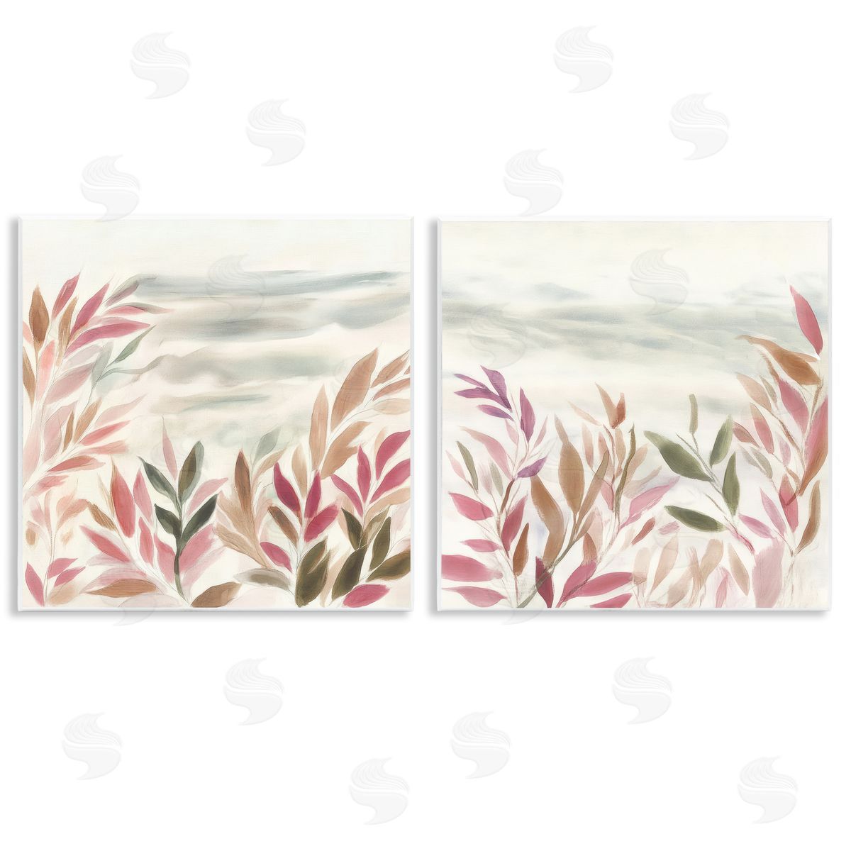 Mona Grace Leafy Muted Subtlety Canvas Wall Art Print