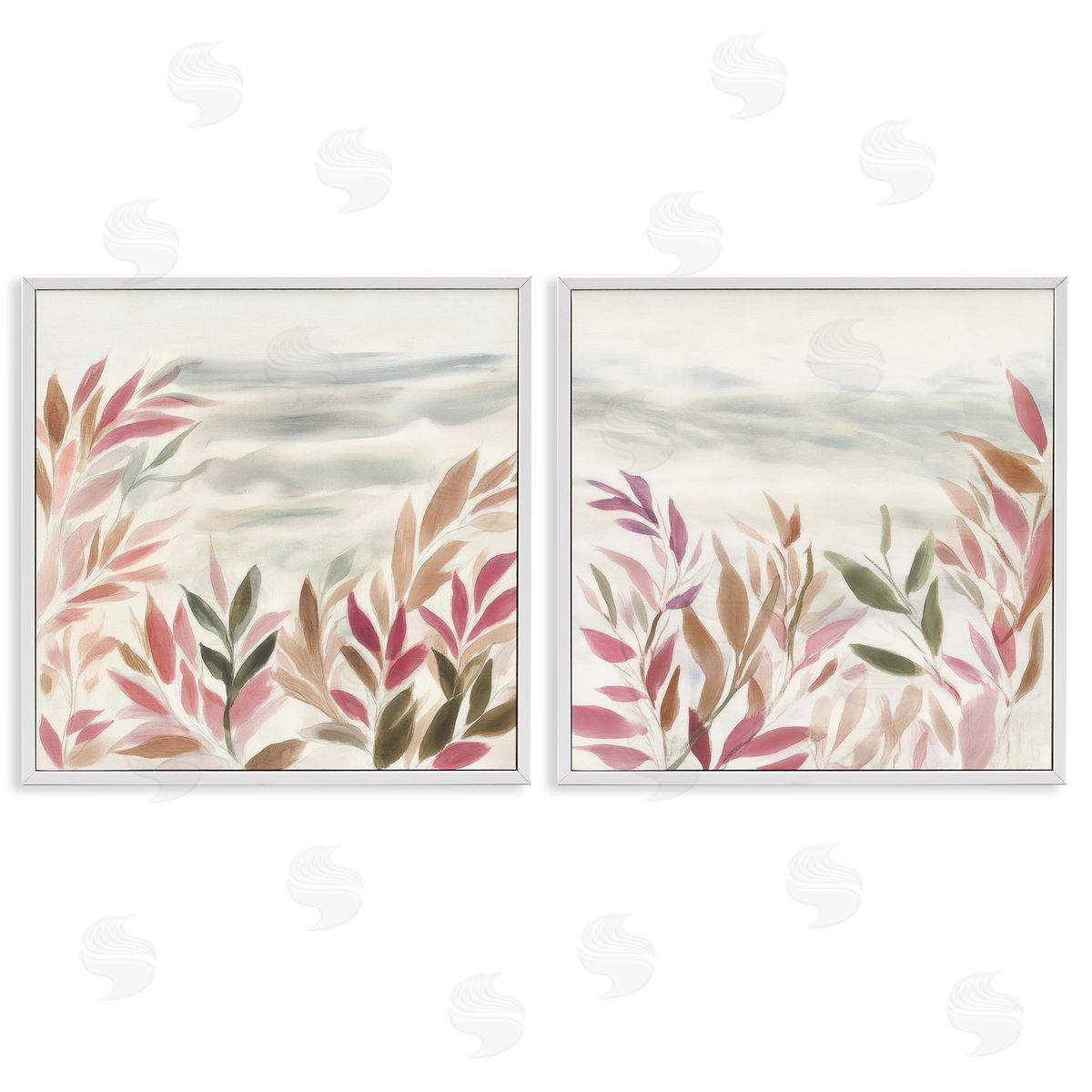 Mona Grace Leafy Muted Subtlety Canvas Wall Art Print