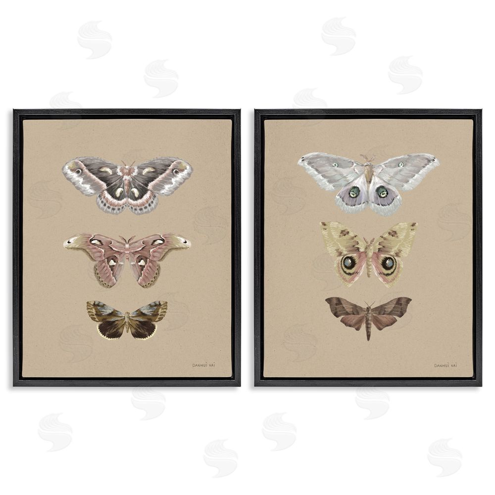 Danhui Nai Forest Beauty Insects Black Floating Frame Canvas Wall Art Set