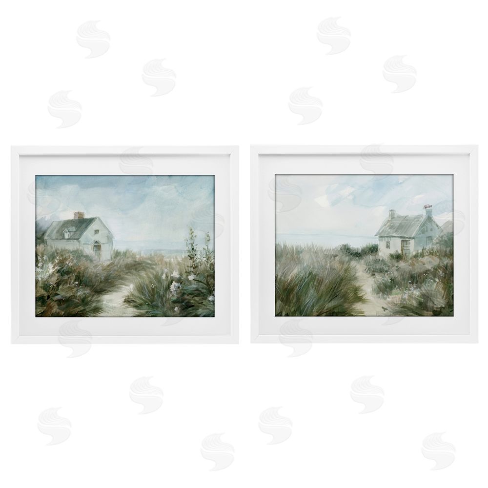 Danhui Nai Paths to Windswept Cottages White Framed Print Under Glass Set