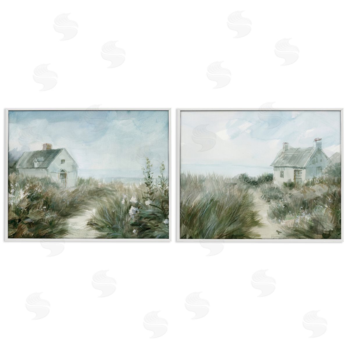 Danhui Nai Paths to Windswept Cottages White Frame Giclee Art Set