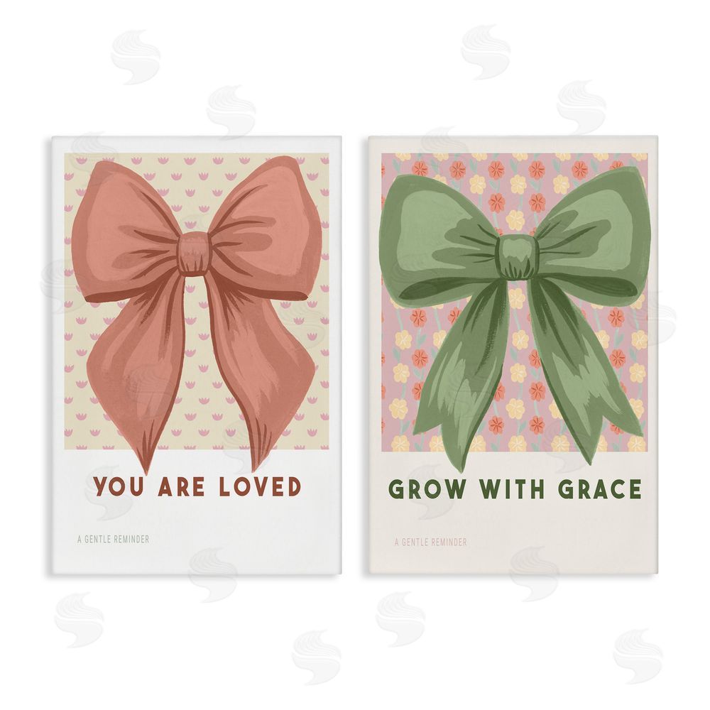 Courtney Haley Inspiring Messages Bows Canvas Wall Art Set