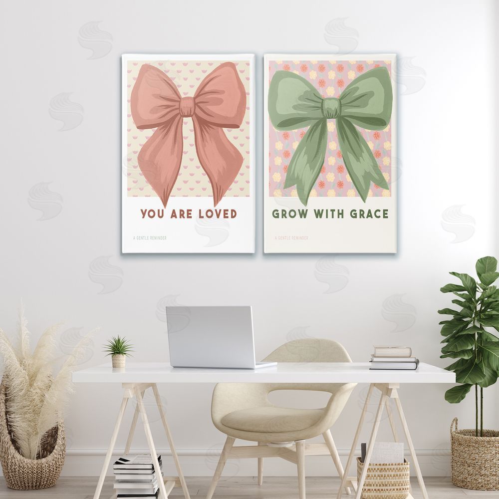 Courtney Haley Inspiring Messages Bows Printed Wall Art Set in Room