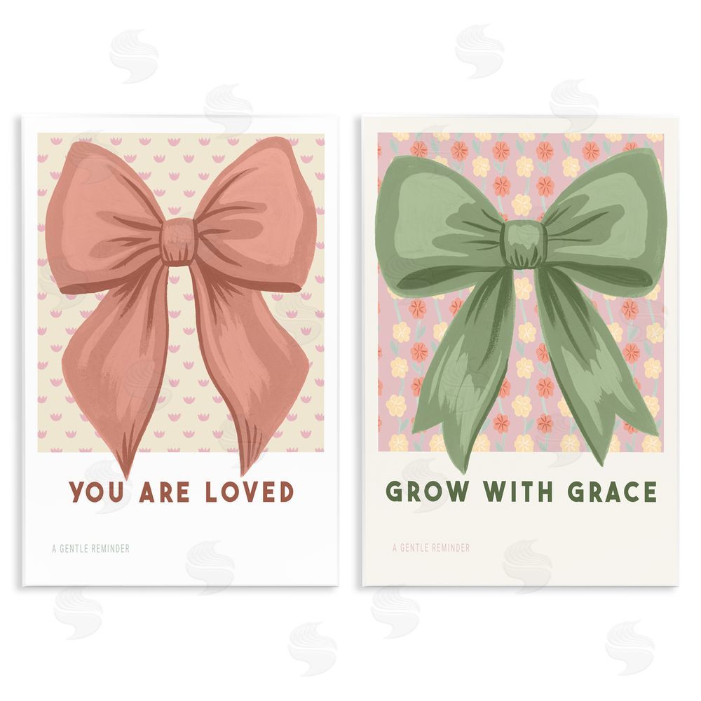 Courtney Haley Inspiring Messages Bows Wall Plaque Printed Art Set
