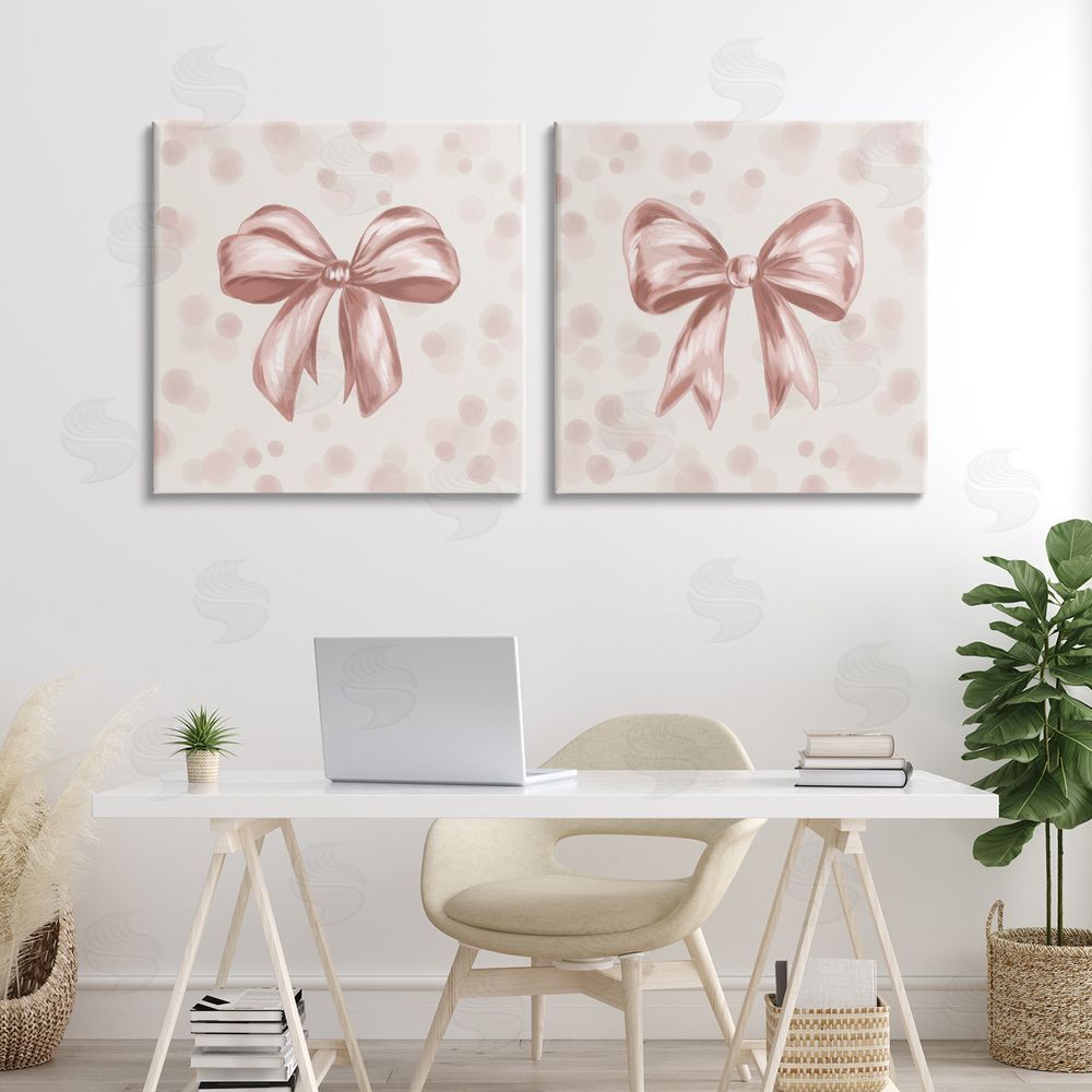 Kristen Dalpiaz Sweetest Bow Neutrals Printed Wall Art Set in Room