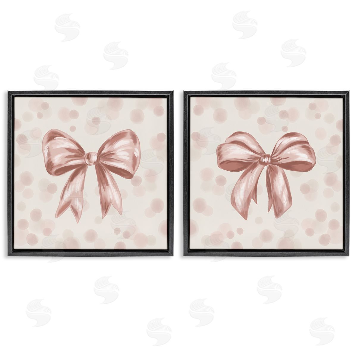 Kristen Dalpiaz Sweetest Bow Neutrals Black Floating Frame Canvas Wall Art Set
