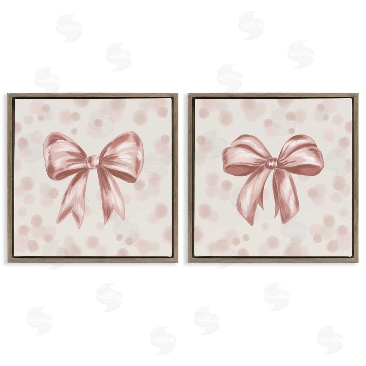 Kristen Dalpiaz Sweetest Bow Neutrals Brown Floating Frame Canvas Art Set