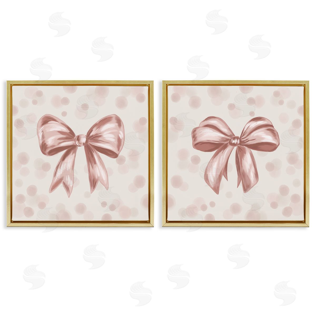 Kristen Dalpiaz Sweetest Bow Neutrals Gold Floating Frame Canvas Art Set