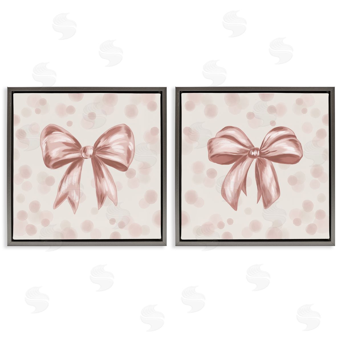 Kristen Dalpiaz Sweetest Bow Neutrals Gray Floating Frame Canvas Art Set