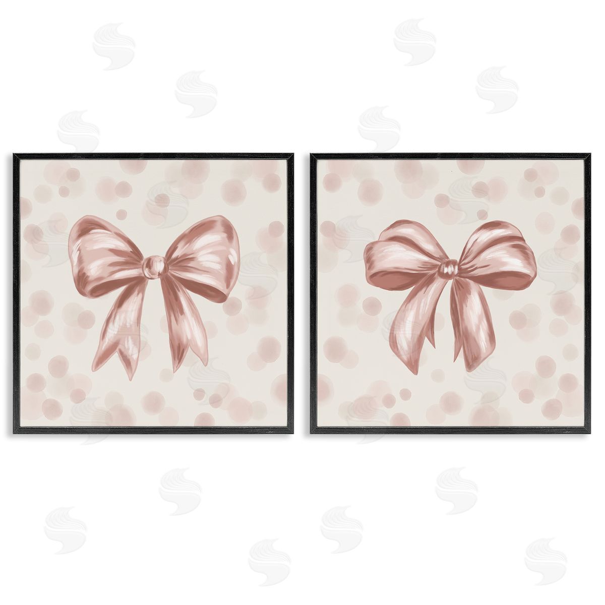 Kristen Dalpiaz Sweetest Bow Neutrals Black Framed Giclee Art Set